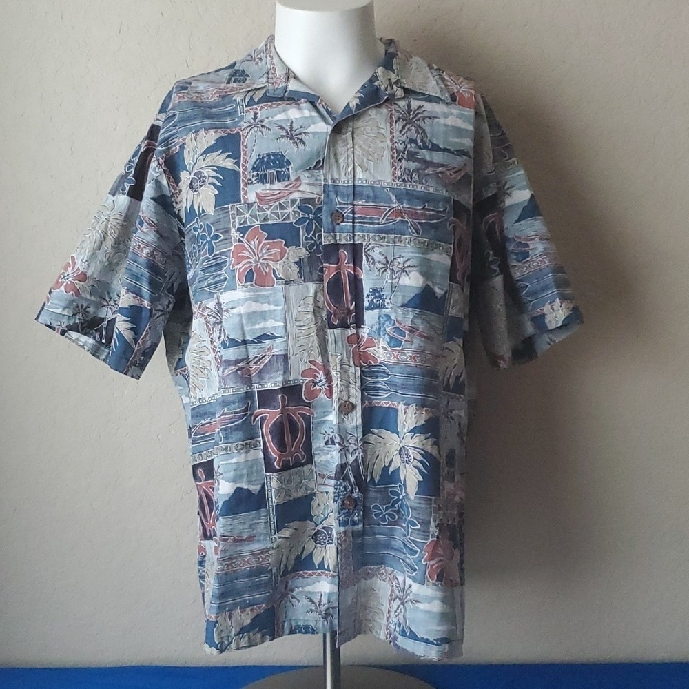 Bishop St. Apparel Hawaiian Aloha Shirt 100% cotton Men's button up